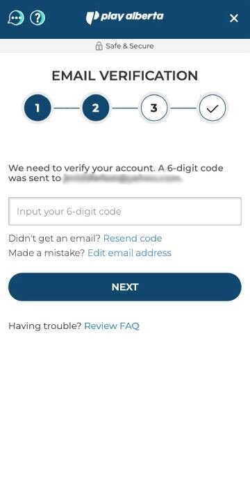 Play Alberta registration step 2