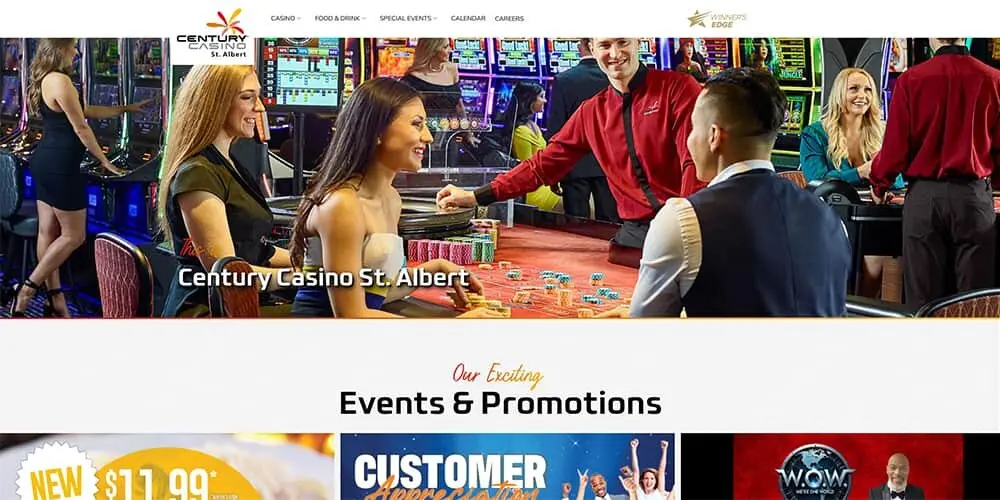 Century Casino St Albert website screenshot