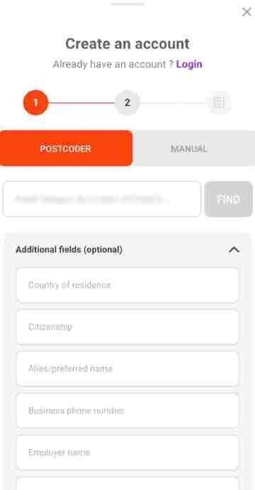 TonyBet signup 2