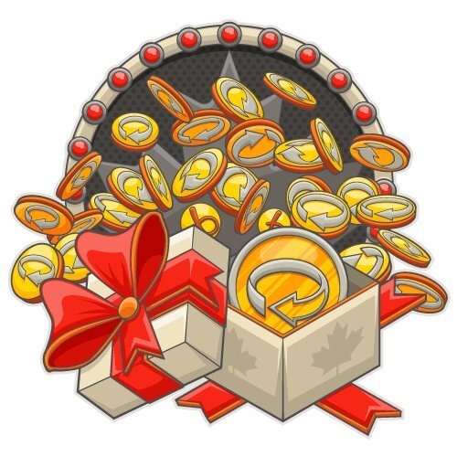 Gift box with bonus coins