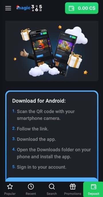 Magic365 mobile app