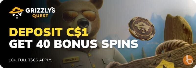 Grizzly's Quest casino bonus banner