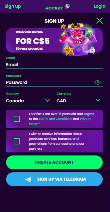 Casino Rocket login