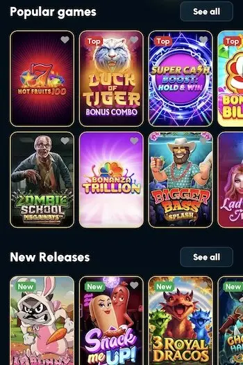 Game lobby at SpellWin