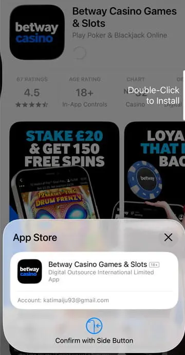 Confirm the installation of Betway App 