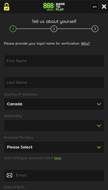 888 casino login step 1