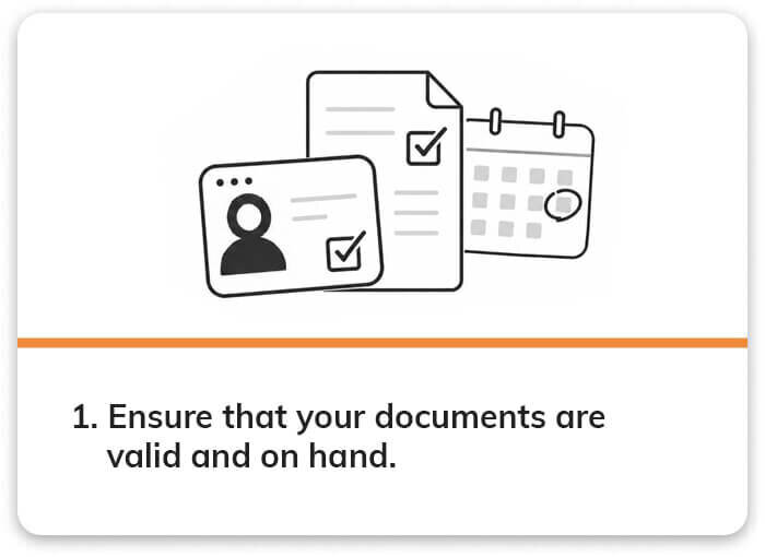 Step 1: Have your valid documents at hand