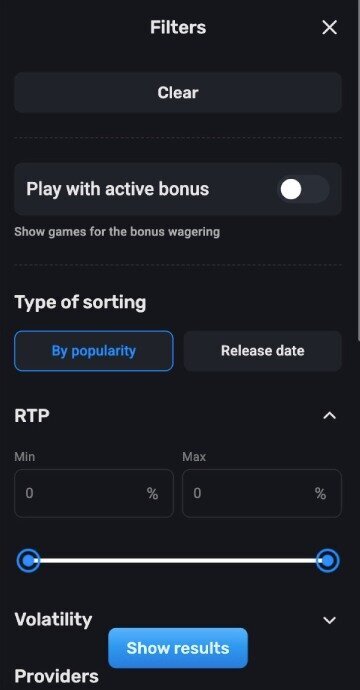Magic365 game filters