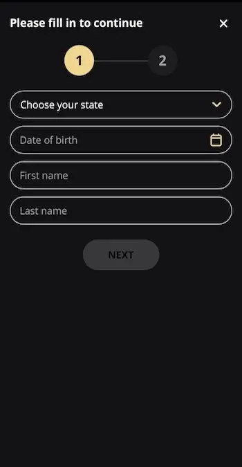 Lex Casino registration step 2