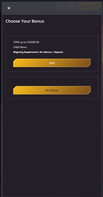 Where to enter 21 Casino promo code 5