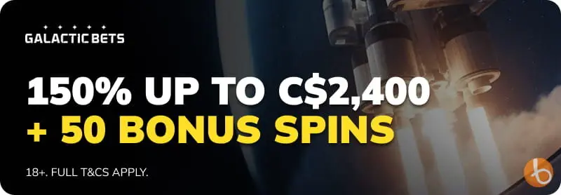 Bonus banner for Galactic Bets Casino