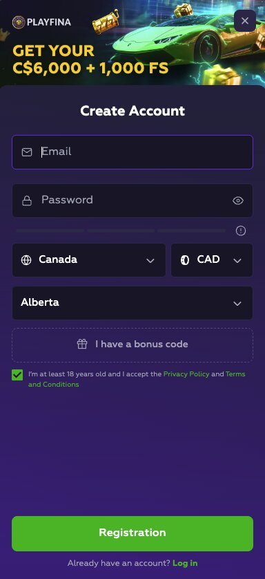 Where to enter Playfina casino promo code