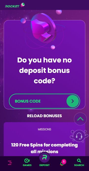 Casino Rocket add no deposit code