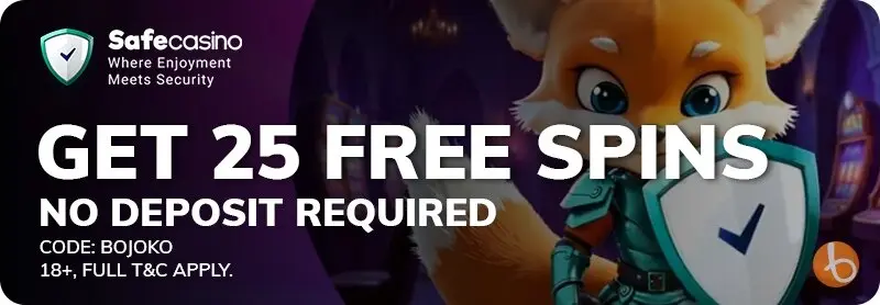 SafeCasino bonus banner 25 free spins