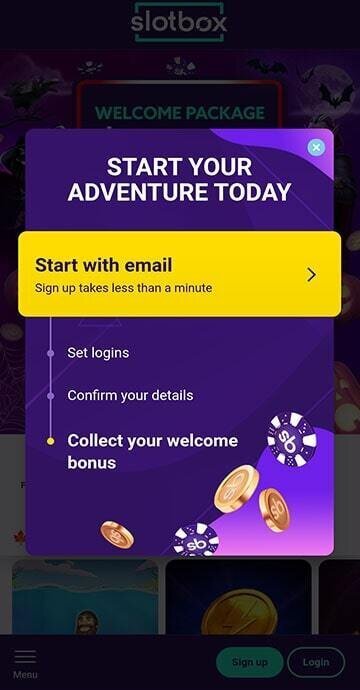 How to sign up at Slotbox