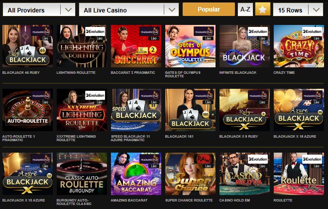 Live casino games at Videoslots Ontario