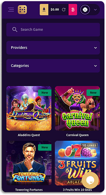 Haz Casino mobile site looks like this