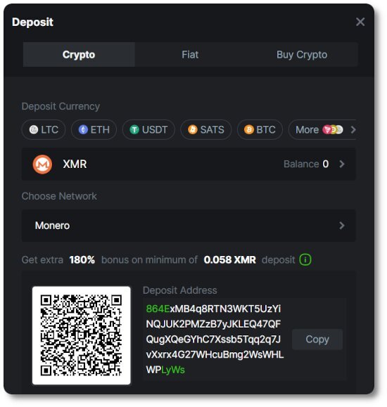 This is how to make XMR deposit