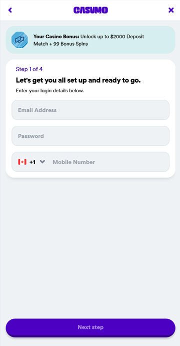 Where to enter Casumo casino promo code 2
