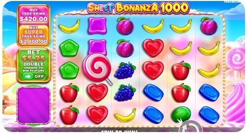 A screenshot of Sweet Bonanza 1000 slot game