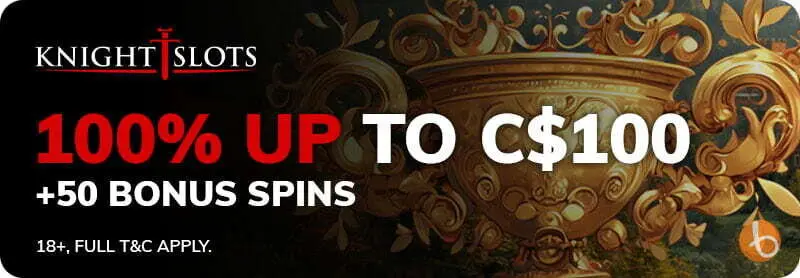 Bonus banner for Knightslots Casino
