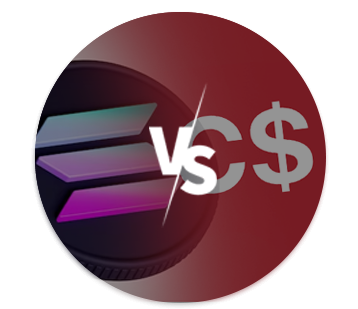 Comparison between Solana and fiat currency