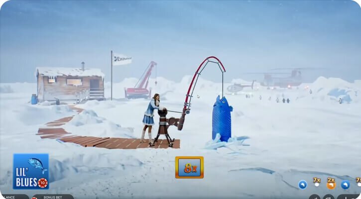 Ice Fishing Live Game by Evolution bonus round