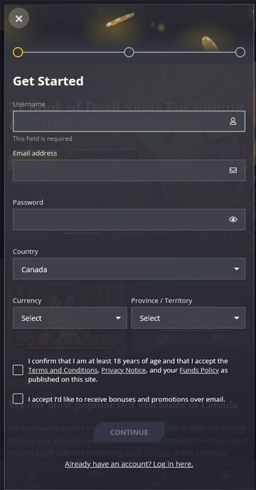 Where to enter 21 Casino promo code 1