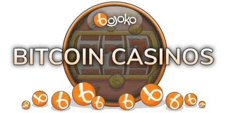 Bitcoin Casinos text with Bojoko logo