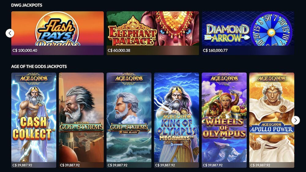 Jackpot lobby at SIA Casino Alberta