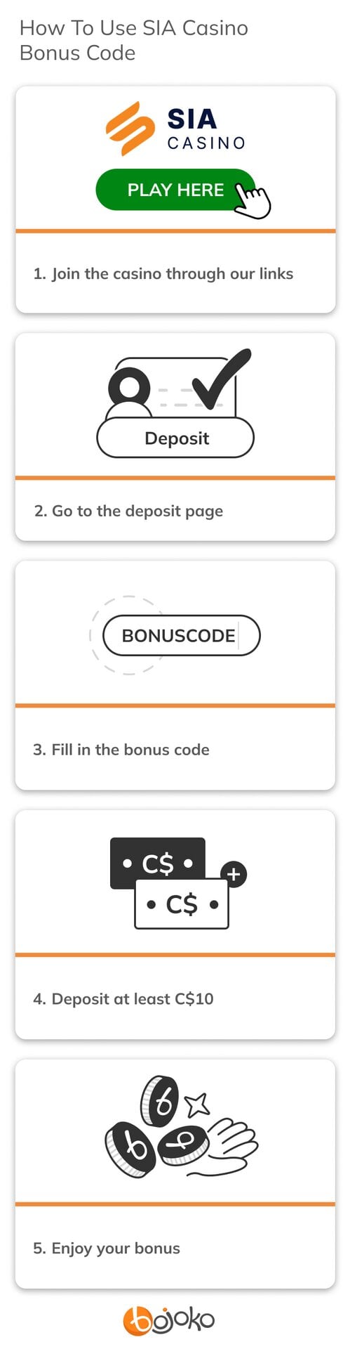 bonus code steps for SIA Casino