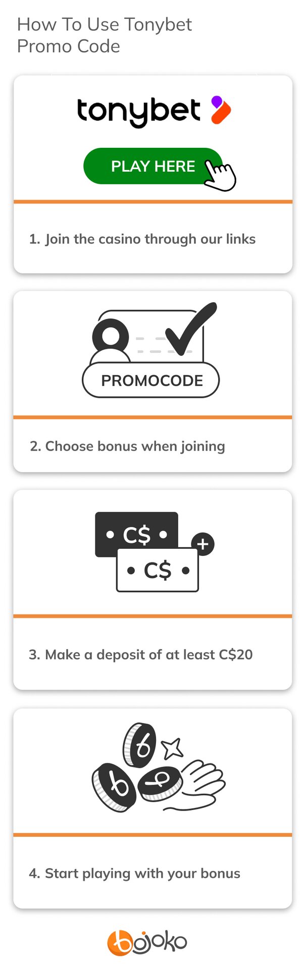 How to use the Tonybet promo code