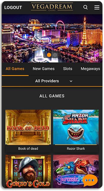 How does Vegadream mobile casino work