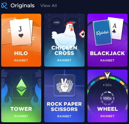 Rainbet Casino original games