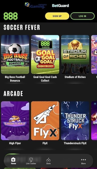 Play on mobile at 888 Casino Ontario