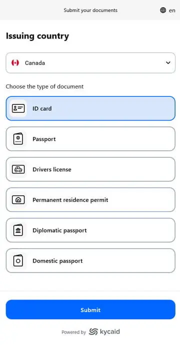 KYC process at SlotStake Casino