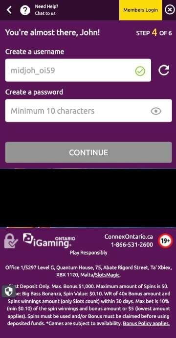 SlotsMagic registration step 5