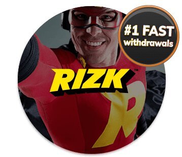 Rizk logo with number one fast withdrawals text