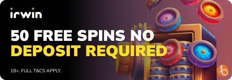 Irwin Casino free spins no deposit bonus for Canadian players