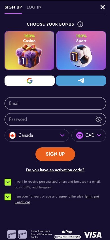 Where to enter Irwin Casino bonus code