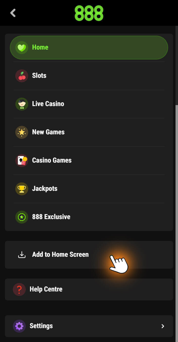 Add app to home screen