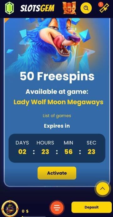 SlotsGem bonus code step 3