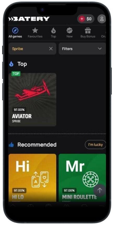 This is how Aviator looks like at Batery.Win Casino