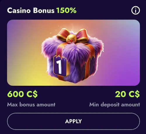Claim first deposit bonus at Irwin Casino
