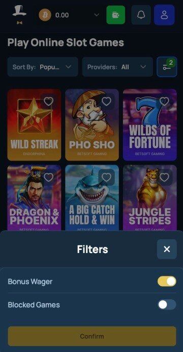 FortuneJack casino games