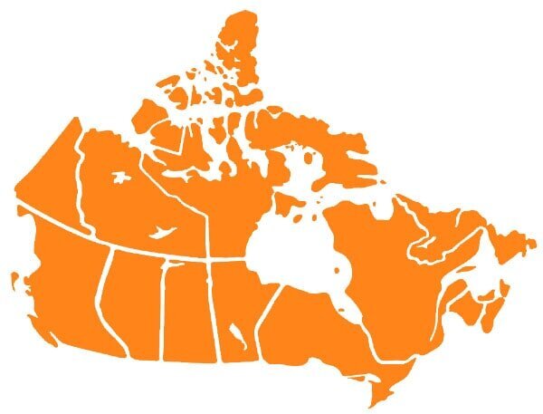 Map of Canada with provinces