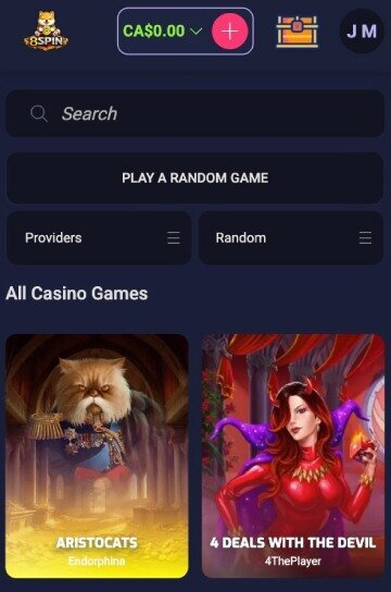 8Spin casino mobile