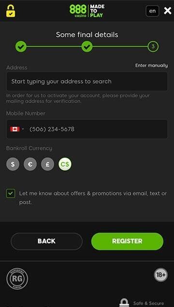 888 casino login step 1