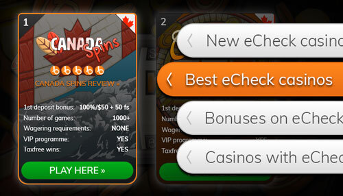 Find a new eCheck casino from our list