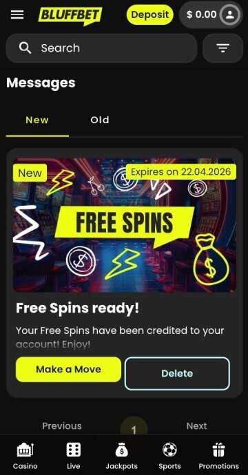 Bluffbet free spins Step 5